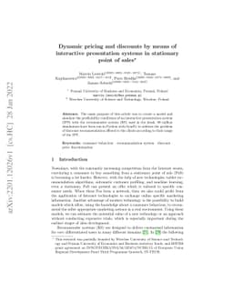 Dynamic pricing and discounts by means of interactive presentation
  systems in stationary point of sales