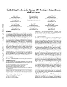 Guided Bug Crush: Assist Manual GUI Testing of Android Apps via Hint
  Moves