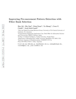 Improving Pre-movement Pattern Detection with Filter Bank Selection