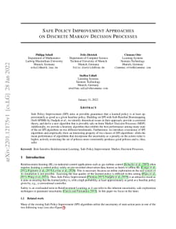 Safe Policy Improvement Approaches on Discrete Markov Decision Processes