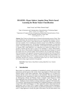 HSADML: Hyper-Sphere Angular Deep Metric based Learning for Brain Tumor
  Classification