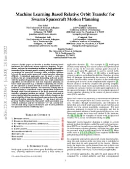 Machine Learning Based Relative Orbit Transfer for Swarm Spacecraft
  Motion Planning