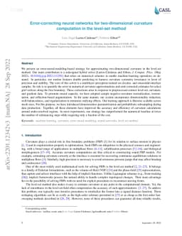Error-Correcting Neural Networks for Two-Dimensional Curvature
  Computation in the Level-Set Method