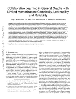 Collaborative Learning in General Graphs with Limited Memorization:
  Complexity, Learnability, and Reliability