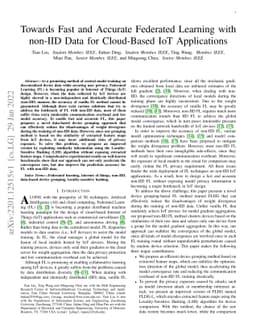 Towards Fast and Accurate Federated Learning with non-IID Data for
  Cloud-Based IoT Applications