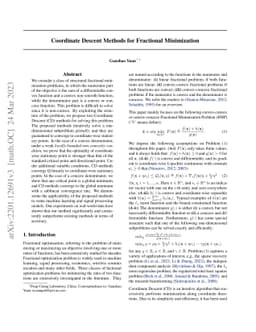 Coordinate Descent Methods for Fractional Minimization
