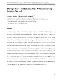Sharing Behavior in Ride-hailing Trips: A Machine Learning Inference
  Approach