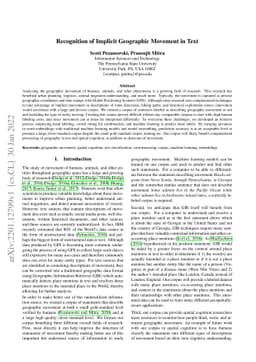 Recognition of Implicit Geographic Movement in Text