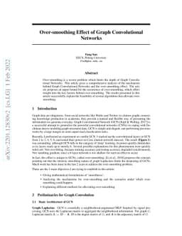 Over-smoothing Effect of Graph Convolutional Networks