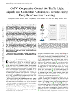 CoTV: Cooperative Control for Traffic Light Signals and Connected
  Autonomous Vehicles using Deep Reinforcement Learning
