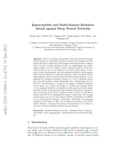 Imperceptible and Multi-channel Backdoor Attack against Deep Neural
  Networks