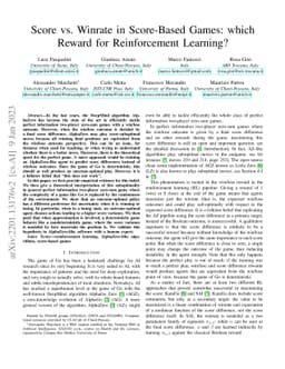 Score vs. Winrate in Score-Based Games: which Reward for Reinforcement
  Learning?