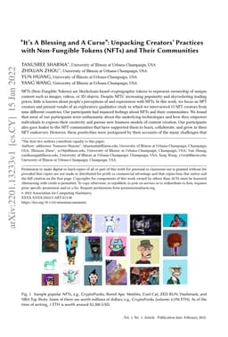 "It's A Blessing and A Curse": Unpacking Creators' Practices with
  Non-Fungible Tokens (NFTs) and Their Communities