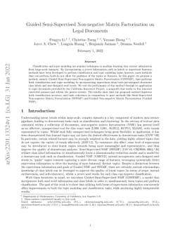 Guided Semi-Supervised Non-negative Matrix Factorization on Legal
  Documents
