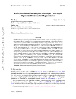 Constrained Density Matching and Modeling for Cross-lingual Alignment of
  Contextualized Representations