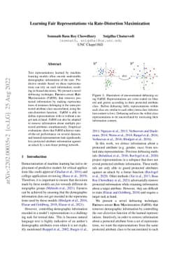 Learning Fair Representations via Rate-Distortion Maximization
