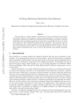 A Cheap Bootstrap Method for Fast Inference