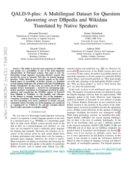 QALD-9-plus: A Multilingual Dataset for Question Answering over DBpedia
  and Wikidata Translated by Native Speakers