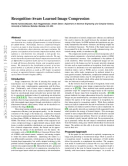 Recognition-Aware Learned Image Compression