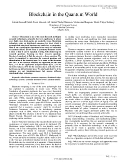 Blockchain in the Quantum World