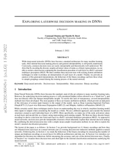 Exploring layerwise decision making in DNNs