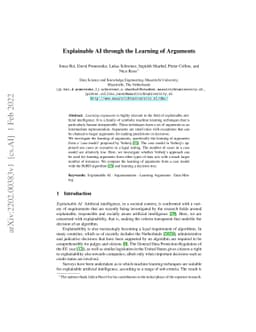 Explainable AI through the Learning of Arguments