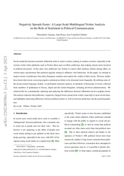 Negativity Spreads Faster: A Large-Scale Multilingual Twitter Analysis
  on the Role of Sentiment in Political Communication
