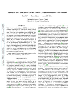 Maximum Batch Frobenius Norm for Multi-Domain Text Classification