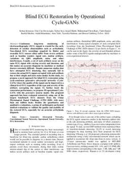 Blind ECG Restoration by Operational Cycle-GANs