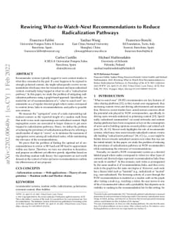 Rewiring What-to-Watch-Next Recommendations to Reduce Radicalization
  Pathways