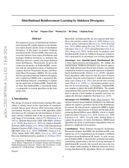 Distributional Reinforcement Learning by Sinkhorn Divergence