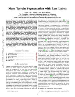 Mars Terrain Segmentation with Less Labels