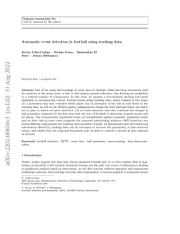 Automatic event detection in football using tracking data