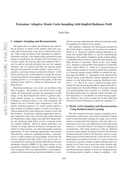 Extension: Adaptive Sampling with Implicit Radiance Field