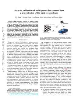 Accurate calibration of multi-perspective cameras from a generalization
  of the hand-eye constraint