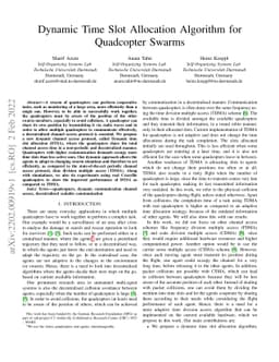 Dynamic Time Slot Allocation Algorithm for Quadcopter Swarms