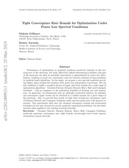 Tight Convergence Rate Bounds for Optimization Under Power Law Spectral
  Conditions