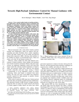 Towards High-Payload Admittance Control for Manual Guidance with
  Environmental Contact