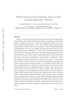 Melody Extraction from Polyphonic Music by Deep Learning Approaches: A
  Review