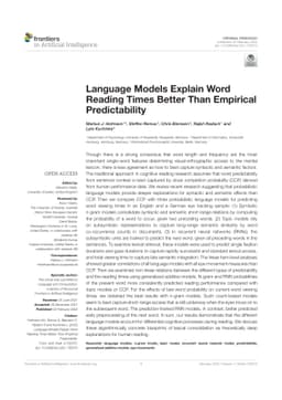 Language Models Explain Word Reading Times Better Than Empirical
  Predictability