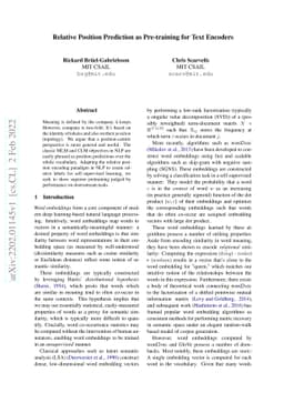 Relative Position Prediction as Pre-training for Text Encoders