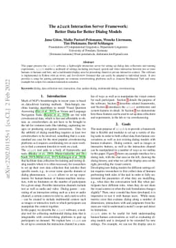 The slurk Interaction Server Framework: Better Data for Better Dialog
  Models