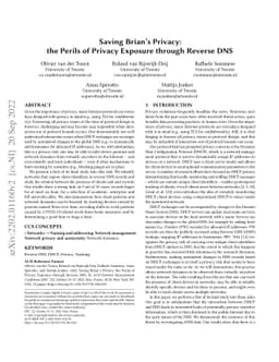 Saving Brian's Privacy: the Perils of Privacy Exposure through Reverse
  DNS