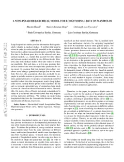 A Nonlinear Hierarchical Model for Longitudinal Data on Manifolds