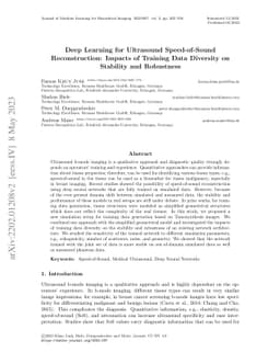 Deep Learning for Ultrasound Speed-of-Sound Reconstruction: Impacts of
  Training Data Diversity on Stability and Robustness