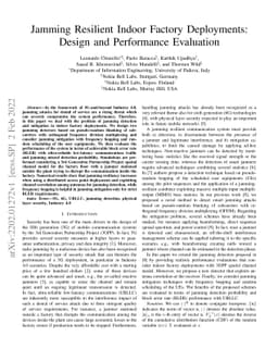 Jamming Resilient Indoor Factory Deployments: Design and Performance
  Evaluation