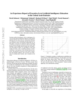 An Experience Report of Executive-Level Artificial Intelligence
  Education in the United Arab Emirates