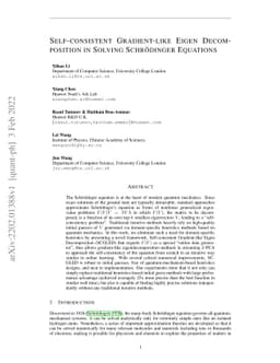 Self-consistent Gradient-like Eigen Decomposition in Solving
  Schrödinger Equations