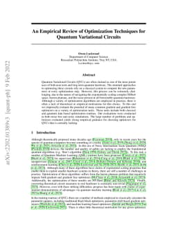 An Empirical Review of Optimization Techniques for Quantum Variational
  Circuits