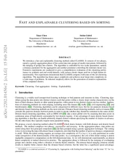 Fast and explainable clustering based on sorting